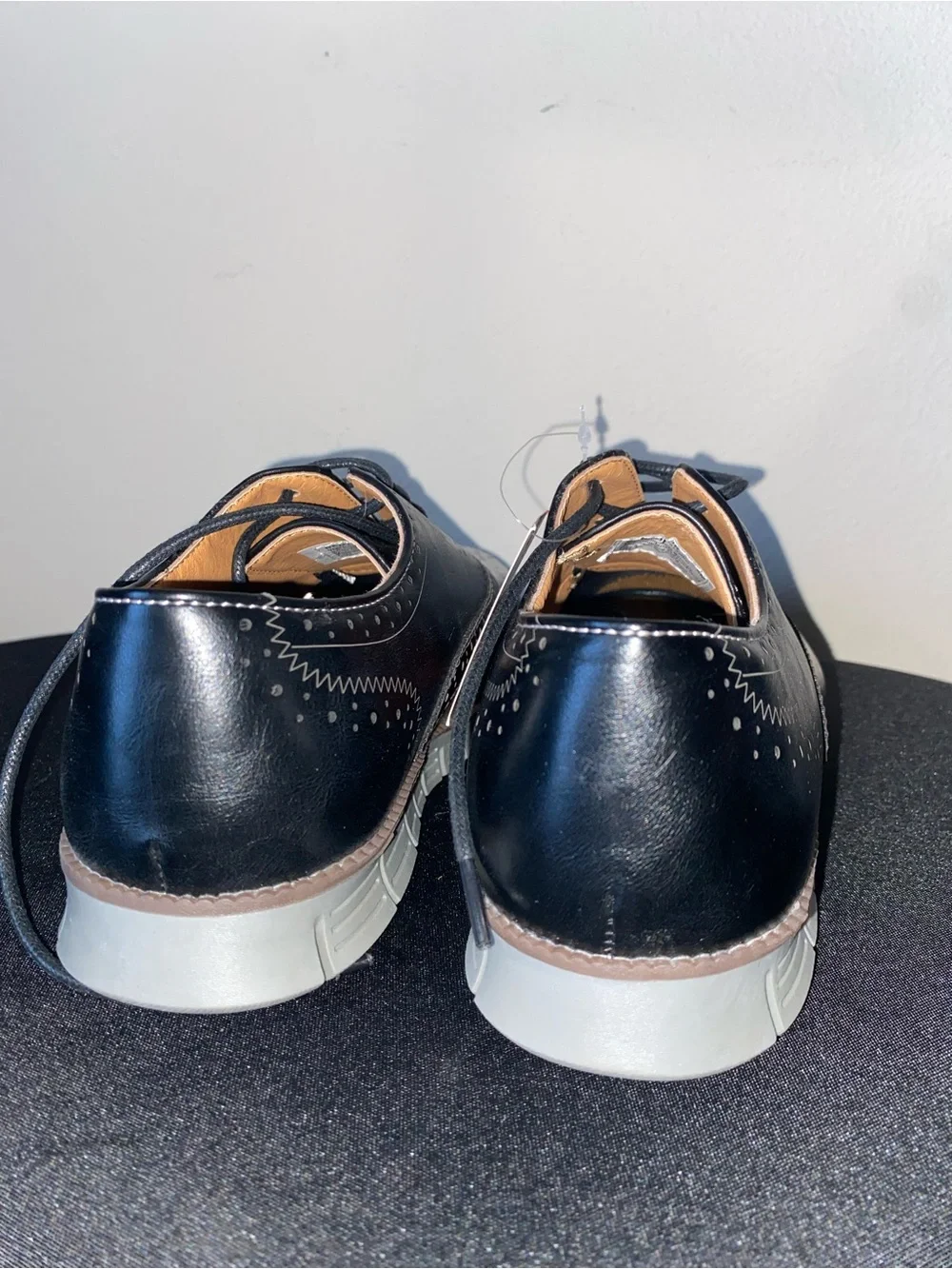Boys Black Wingtip Lace-Up Dress Shoes